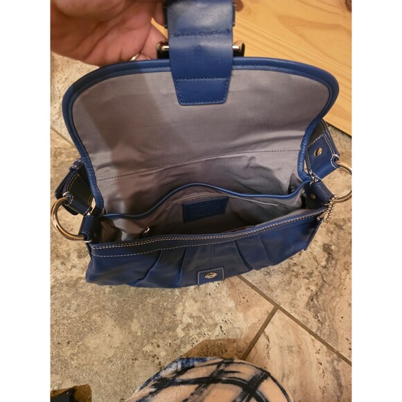 Coach F15204 Vintage Cobalt Blue Soho Flap Y2K Leather w/Buckle/With Wallet - Picture 4 of 10